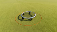 OutPlay Ring set up around a roundnet, marking the No-Hit Zone